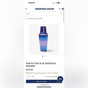 Jonathan Adler Gradient Striped Cocktail Shaker — Blue & Purple Tones